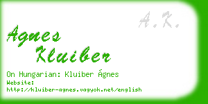 agnes kluiber business card